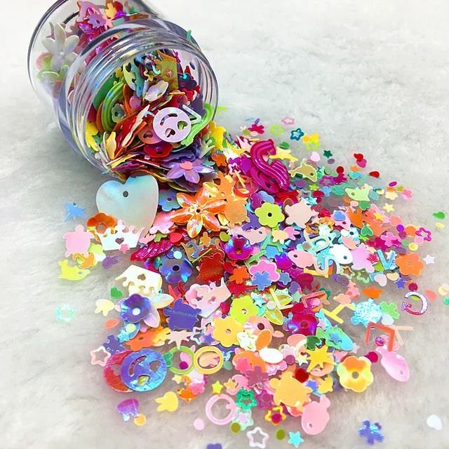 10g Mix Sequin for Craft Glitter Star Heart Flower Unicorn Mermaid Rabbit Shell Sequins Paillettes DIY Manicure Nail Art Decor