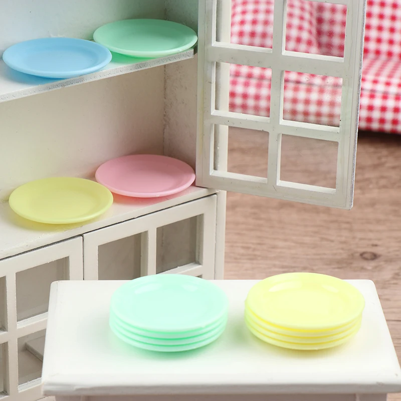5Pcs Kitchen Toys Doll House Dinner Plates Doll Durable Mini Food Dish Tableware Miniature Doll House Accessory Кукольный Домик 5