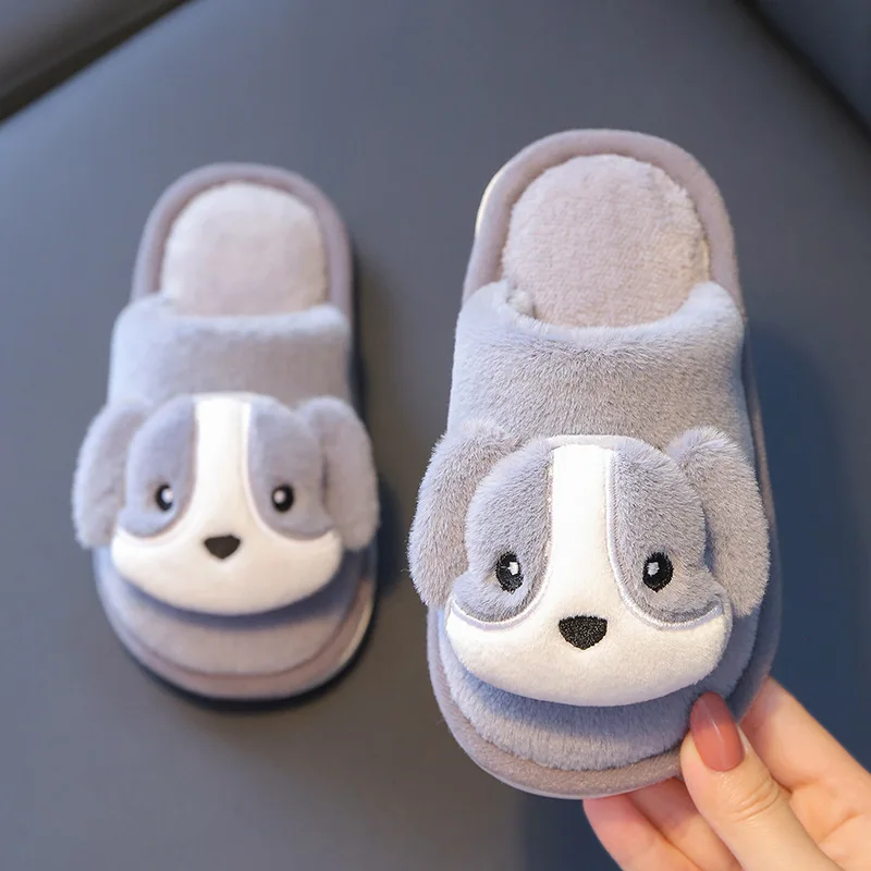 2023 Children's Cotton Slippers Winter Warm Home Parent-child Shoes Cute Animal Slippers Plush Boys and Girls Baby Casual Shoes cute pet catapult car animal inertia car boy toy parent child interactive toys 2 6y children toys gift for kidstwo in one car