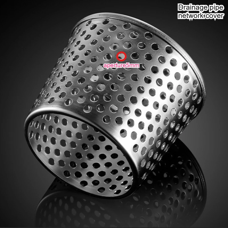 ตะแกรงกรองท่อระบายน้ำทรงกลม สแตนเลส 304 สำหรับท่อ 110 มม. ป้องกันหนู ฝาครอบตาข่ายท่อระบายน้ำด้านข้างบนดาดฟ้า 1