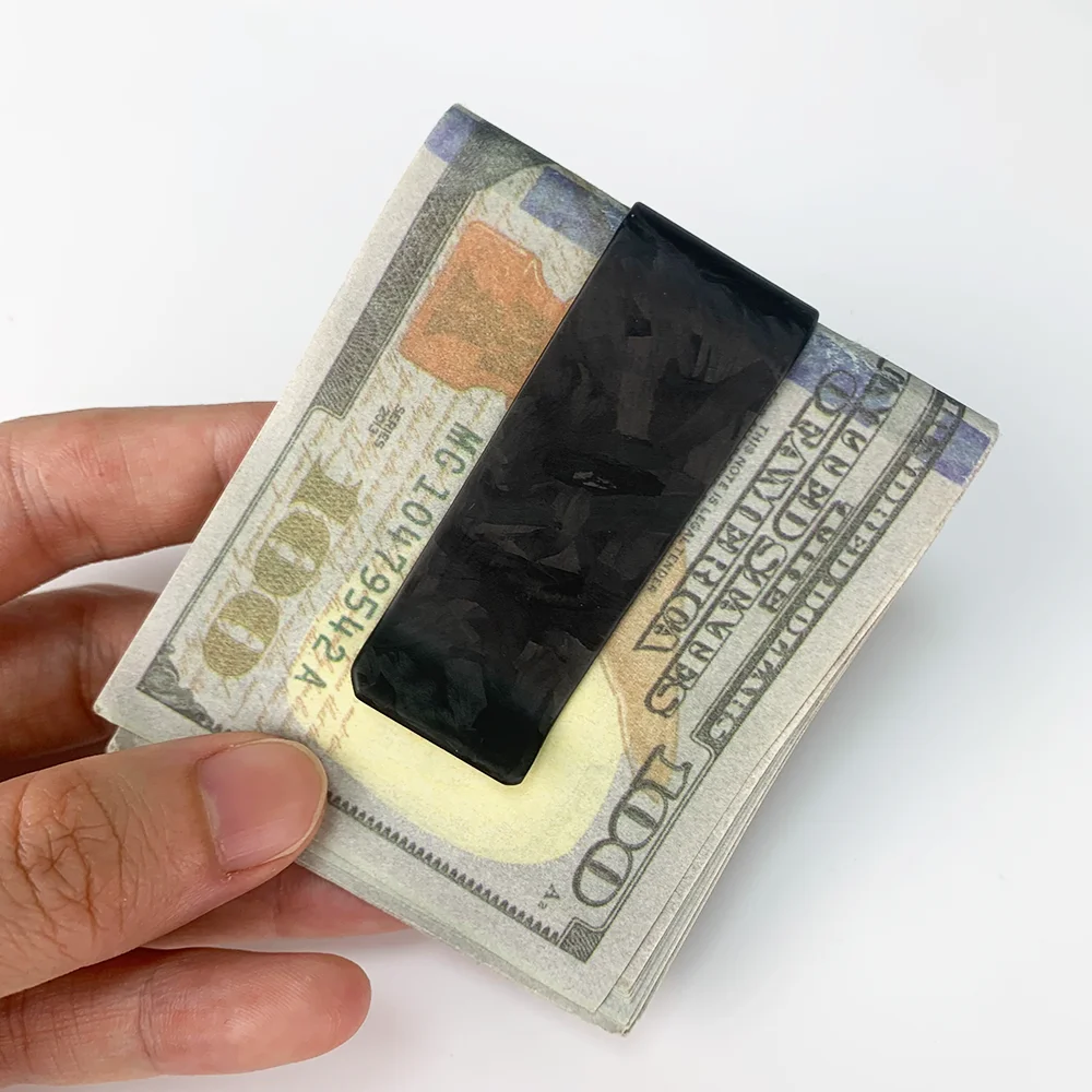 22mm Real Twill Carbon Fiber Front Pocket Wallet Money Bill Clip For Men Women