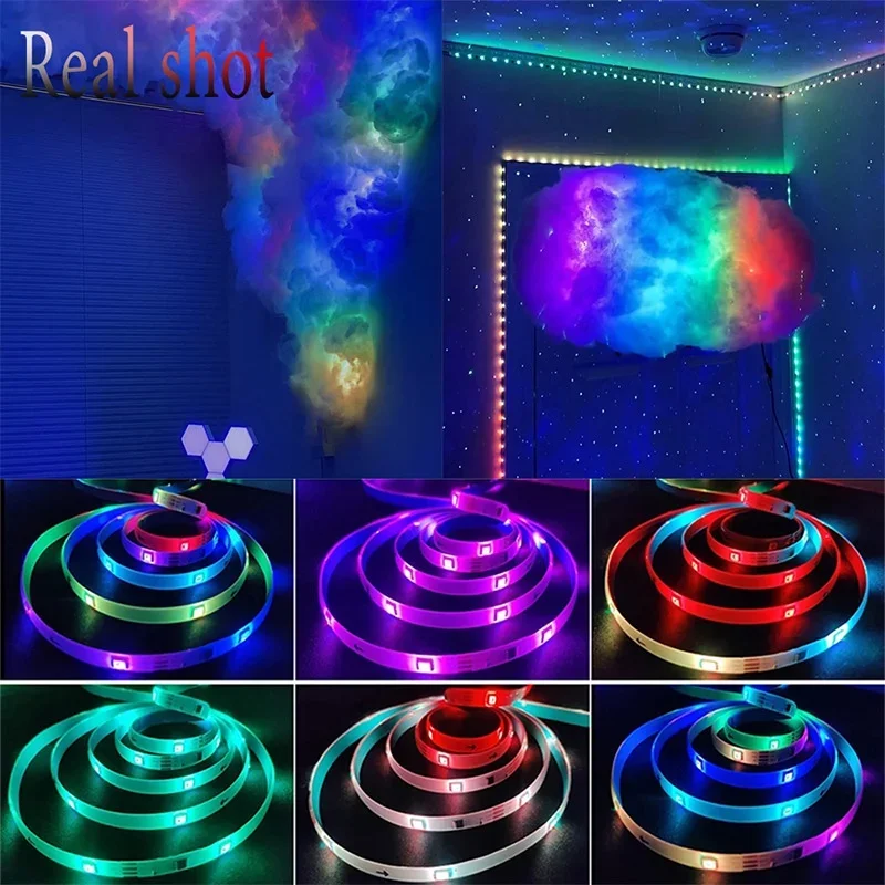 Description Picture 6 of itemLED Strip RGBIC 5050 WS2812b Bluetooth Tuya App Control Chasing Effect Lights Flexible Tape Diode Ribbon TV BackLight Room Decor