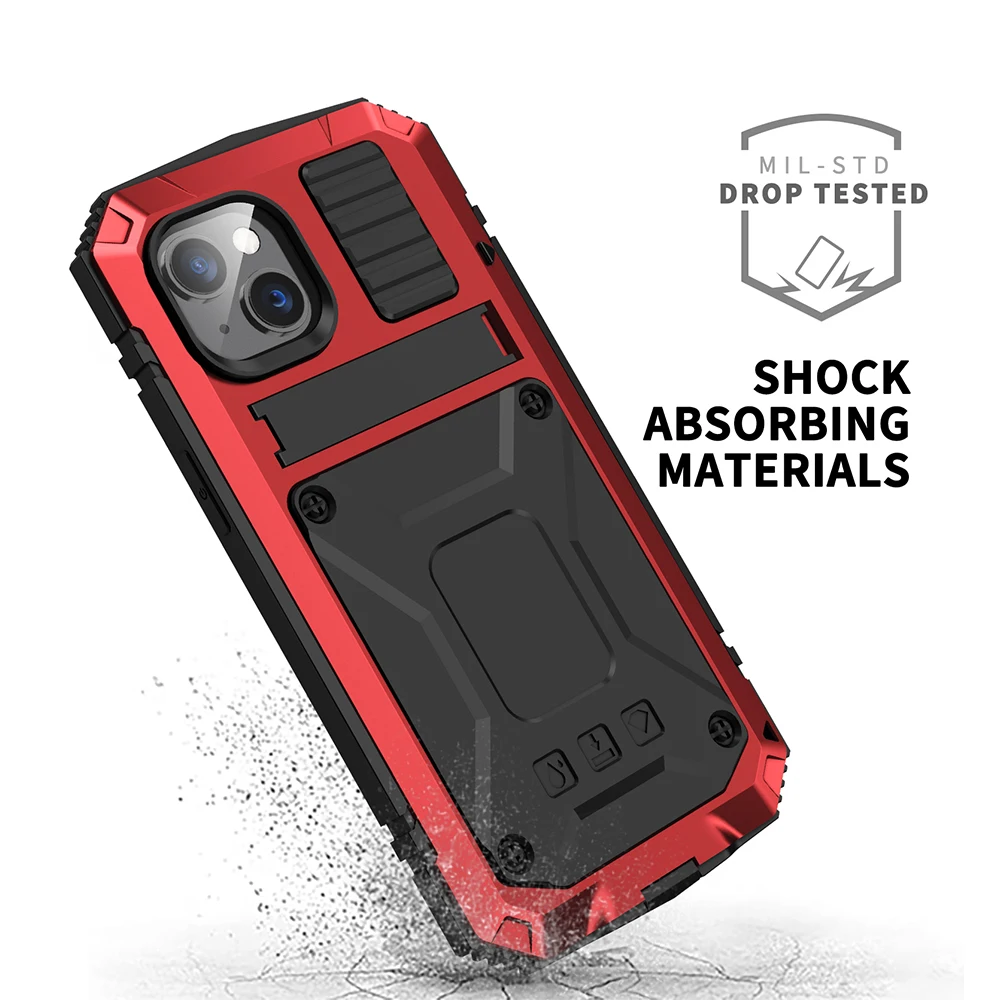 R-JUST Compatible MagSafe For iPhone 14 Pro Max Case 14 Plus Carbon Fiber  Lens Protection Phone Cover Slim Metal Bumper Fundas