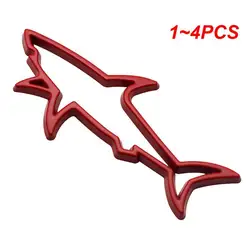 1~4PCS Universal Metal Car Styling Sticker Hollow Fish Shark Emblem Badge Decals Automobiles Motorcycle Computer Fuel