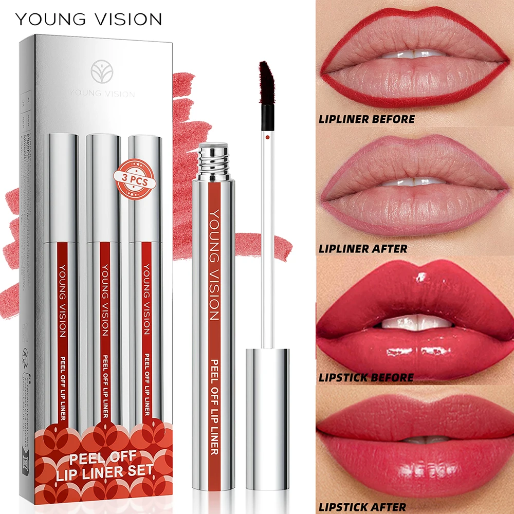 Lip Liner Lip Liner Pencil Lipliner Pencil 3colors/pack Tear Peel-Off Matte Smudge-Free Long-Lasting Color Crochet Set