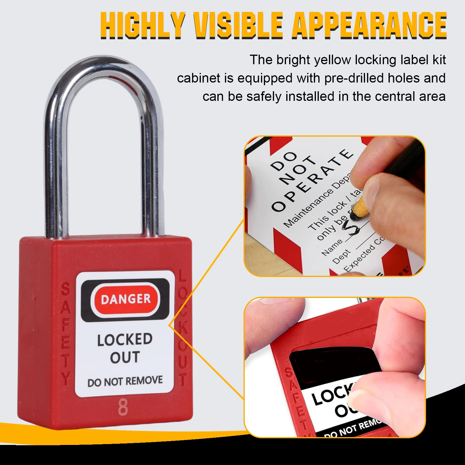 Lockout Tagout Station with Loto Devices 20 Safety Padlocks 6 Hasps 60 Tags Lock Out Tag Out Kit Board Lockout Safety Supply