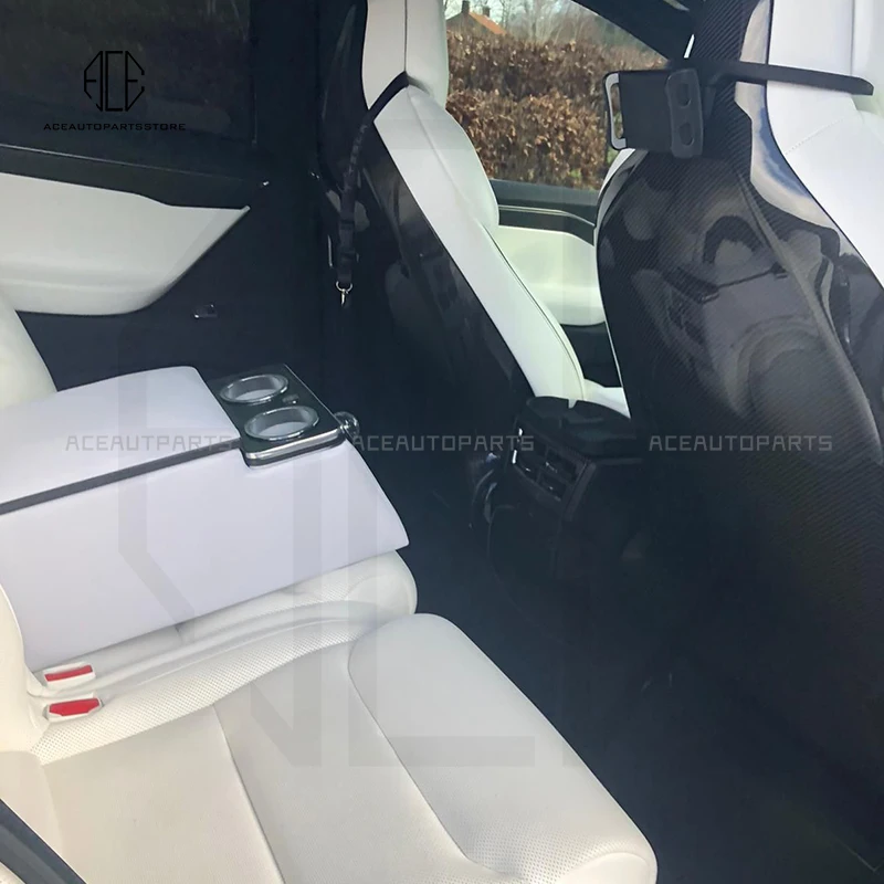 

For Tesla Model X Model S OEM Style Real Dry Carbon Fiber Seat Back Original Charging interior body kit Car Accessories
