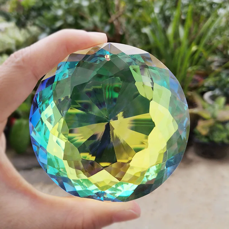60/76mm Crystal Chandelier Prism Crystals Suncatcher Glass Hanging Pendant DIY Craft Home Garden Decor Ornament Sun Catchers