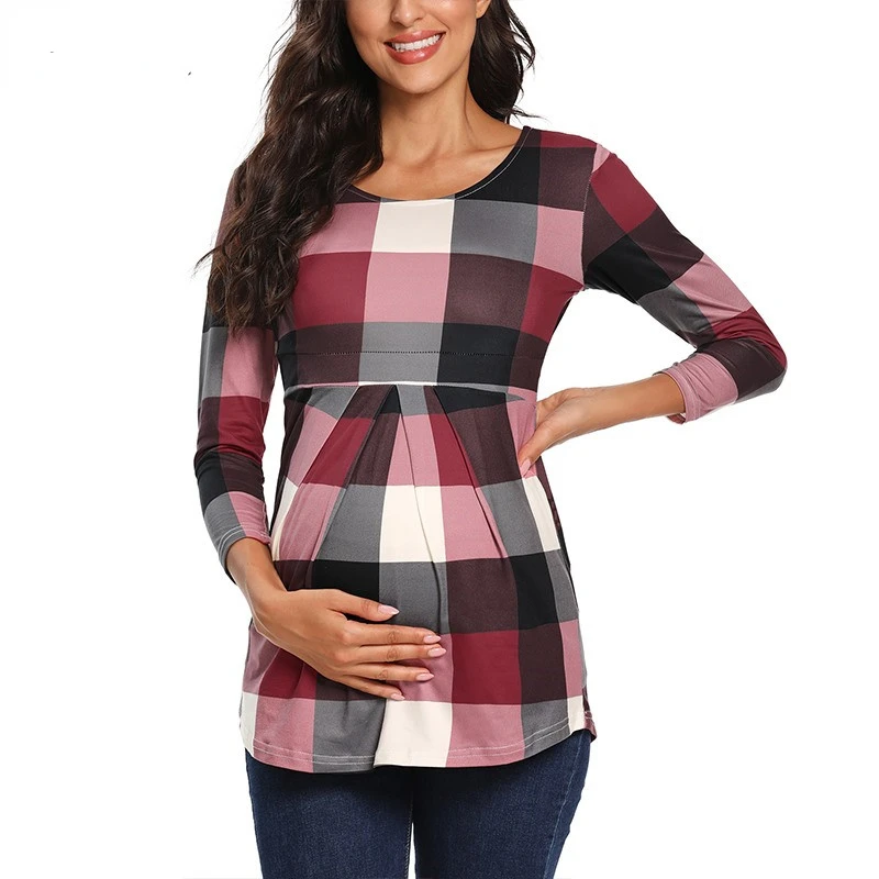 

Casual Maternity Tops Women Pregnancy Long Sleeve T-Shirts Tees for Pregnant Elegant Ladies Top Fashion Women Clothings