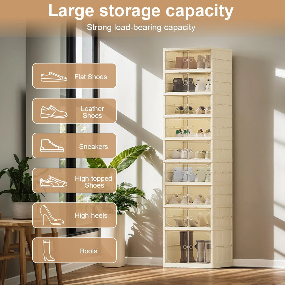 Foldable 8 Layer Shoe Storage Cabinet Organizer