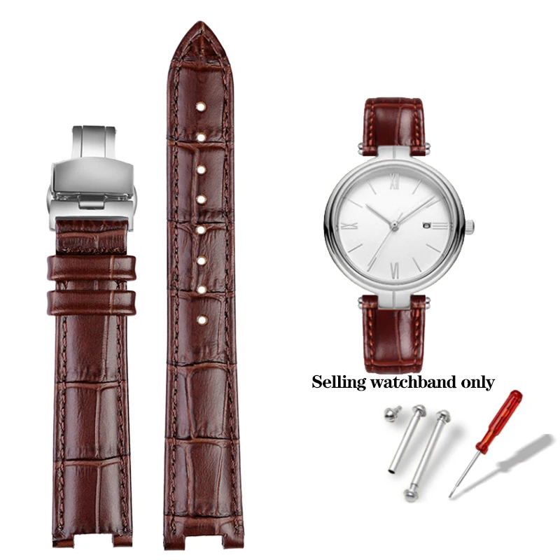 thumbnail image 1 of Correa de reloj de piel de vaca para Ros-sini 516752 616764 517784 5758G Correa de cadena de reloj con muesca Pulsera roja para hombres y mujeres 14 mm 16 mm 18 mm, 1 of 5