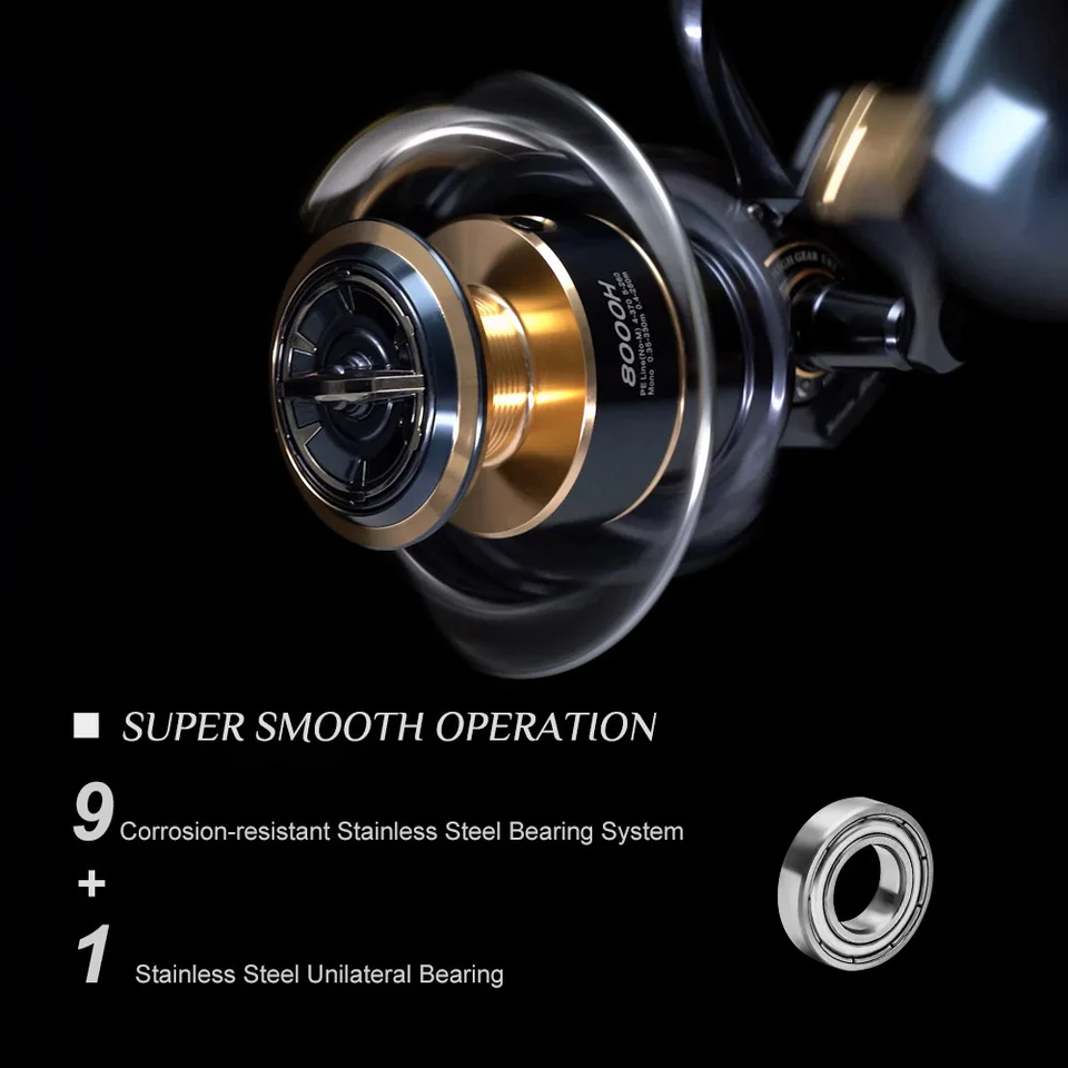 Noeby Infinite Power Spinning Fishing Reel 5000H 8000H 10000H