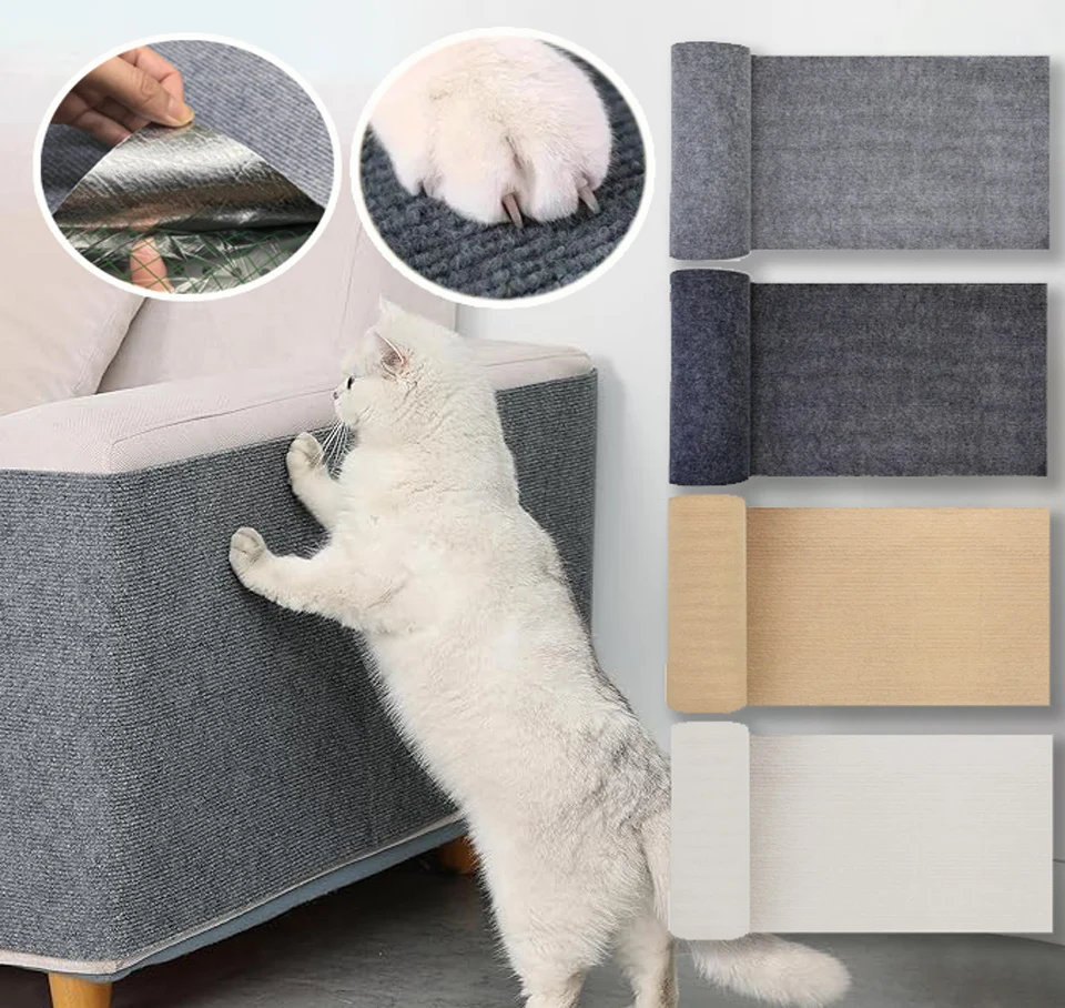 Trimmable Self-Adhesive Cat Scratcher Sofa Protector Cats Scratcher Pad Board Protection Paws Sharpen Crawling Mat Anti Carpet