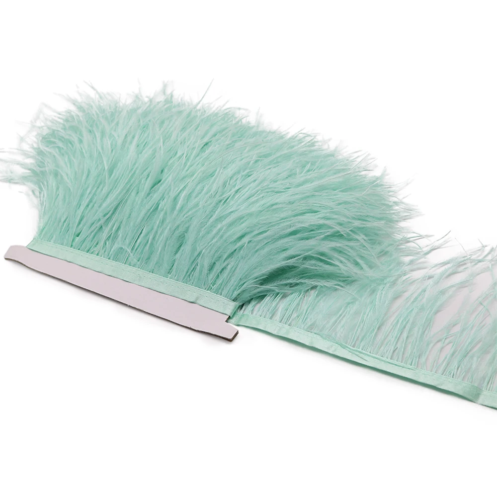 1Meter Fluffy Ostrich Feathers Trim Ribbon 8-10cm Natural Feather for Needlework Plume Decoration Wedding Dress Sewing Crafts ostrich feathers craft feathers natural feathers