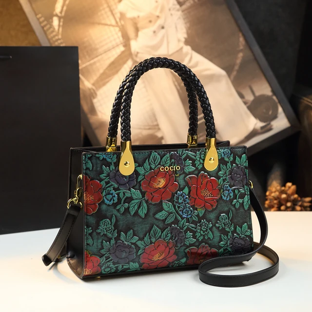 Luxury Flower Wallet Unisex Women Men Purse Genuine Leather Handbag Brown  Coffee Clutch 2023 Fashion Vintage Long Zipper Bag - AliExpress