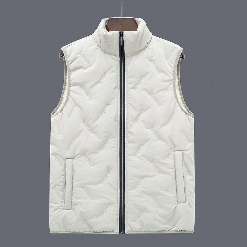 Autumn Winter Men's Solid Turtleneck Zipper Distressed Pockets Sleeveless Cardigan Coats Jacket Vests Fashion Casual Tops