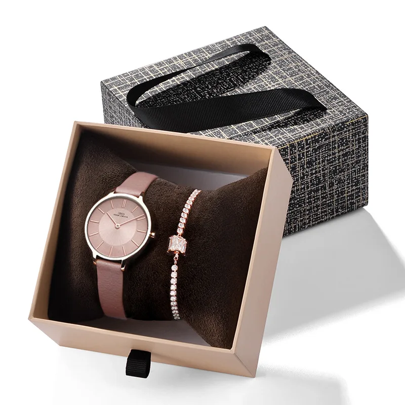 IBSO Crystal Bracelet Watches Set Female Rose Gold Quartz Watch Luxury Women Watch Bangle Set For Valentine's Gift Dropship 