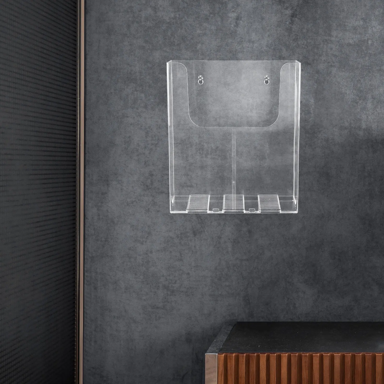 A4 투명 아크릴 벽걸이 파일 포켓 사무실 가정 학교 우편 정리함 문서 랙 걸이식 폴더 투명 종이 잡지꽂이