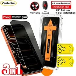 Enhanced Privacy Tempered Glass & Lens Film Set - 3 Pack - Anti Peeping