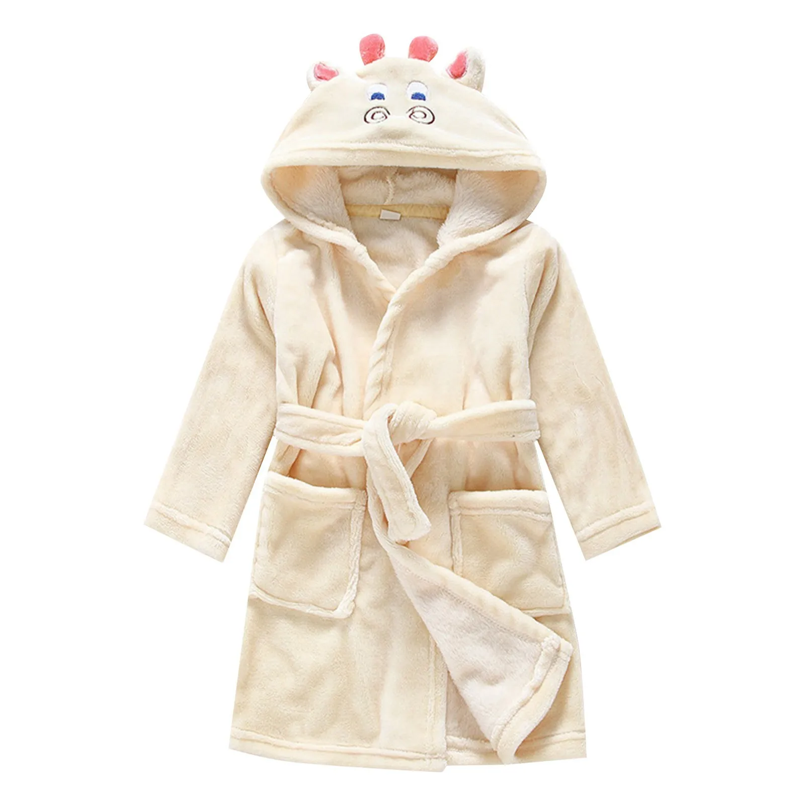 Toddler Boys And Girls Animal Cartoon Pattern Long Sleeved Buttonless Bathrobe Home Pajamas 18 Month Boy T3 Boys Winter Clothes