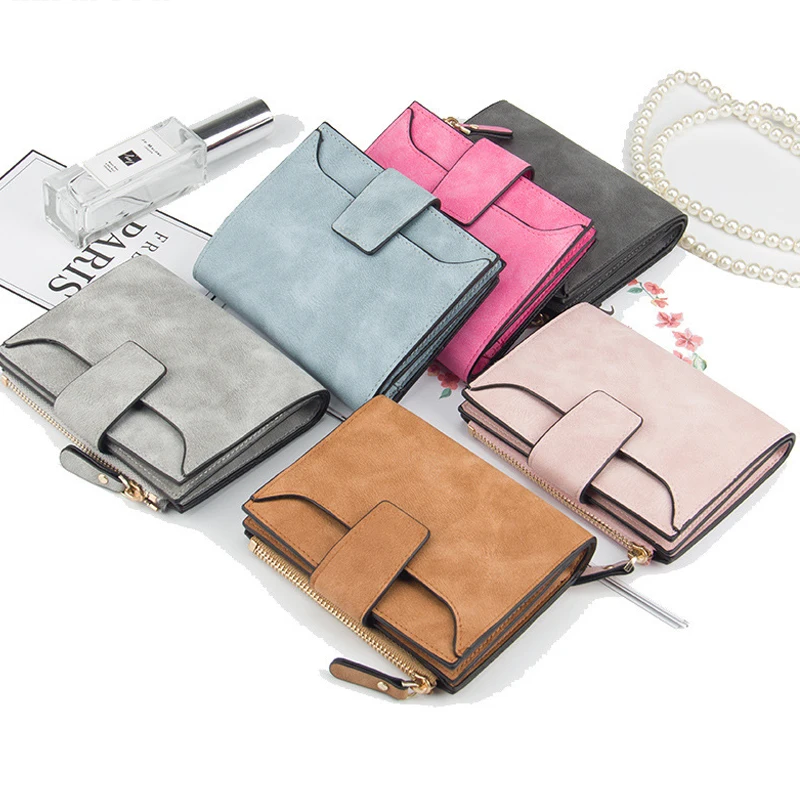 

Короткий кошелек для женщин, модные бумажники для мелочи, маленькая Дамская кредитница, клатч на защелке для девушек