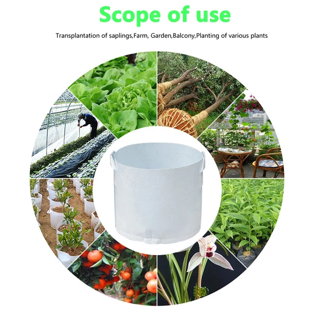 Megvastagított És Tartós, Nem Szőtt Ültetési Táskák 3/7/10/20-Os Kerti Transzplantációs Edény Nagykereskedelem A Palánták Filces Ruhájának Termesztése - Image 3