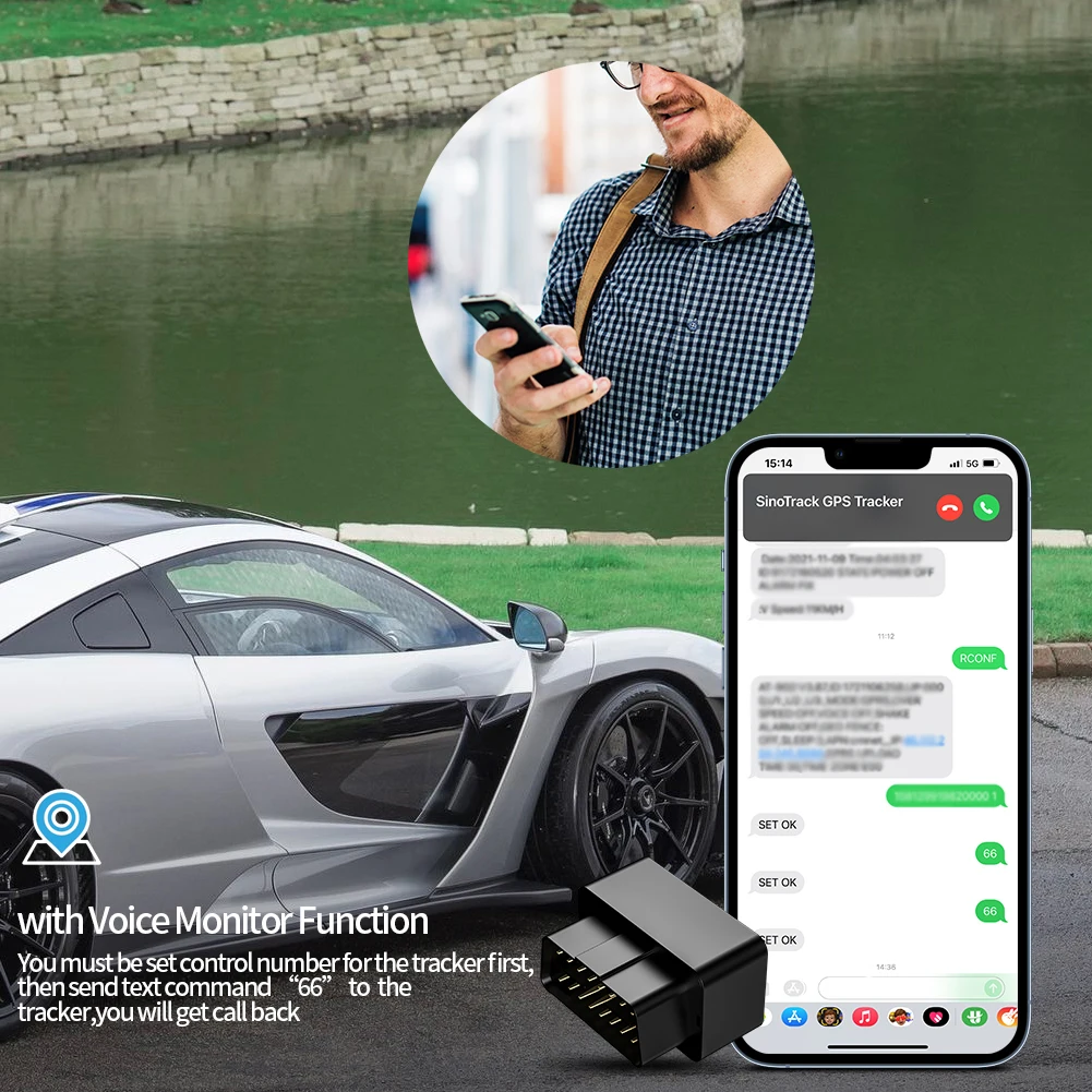 GPS tracker Mini OBD GPS Voice Monitor 16PIN OBD II Plug Play Car GSM OBD2 Tracking Device with online Software APP