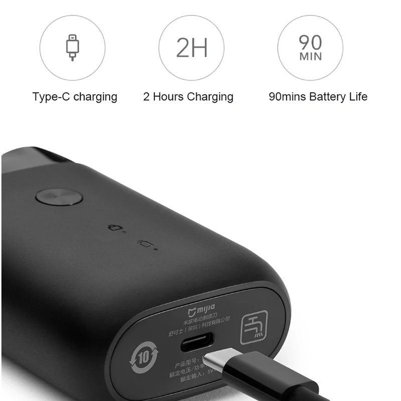 XIAOMI Mijia Electric Shaver S100 Portable Razor for Men Mini Waterproof Beard Trimmer Rechargeable Shaving Machine Two Blade 6