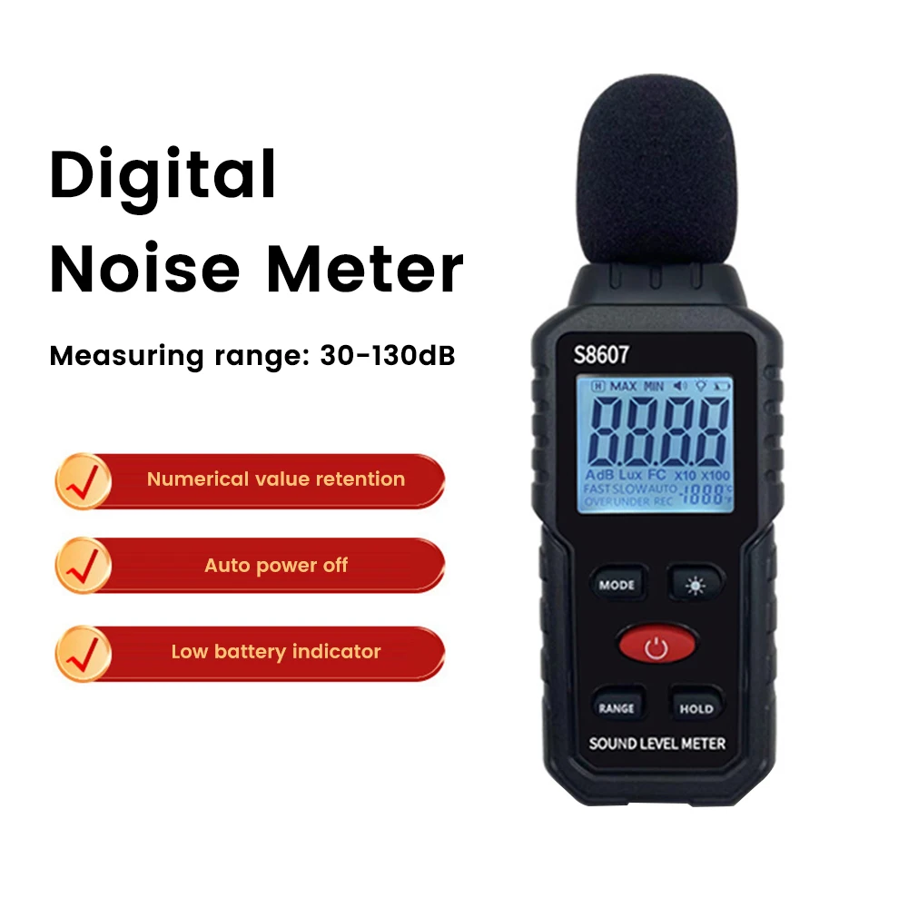 

Digital Sound Decibel Meter Noise Meter 30~130dB Sound Level Meter Audio Detector decibelimeter dB meter measuring instruments