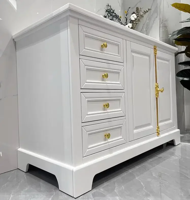 Waterproof Plywood Sintered Stone Bathroom Vanity With Mirror Wash Basin For Hotel Bathroom