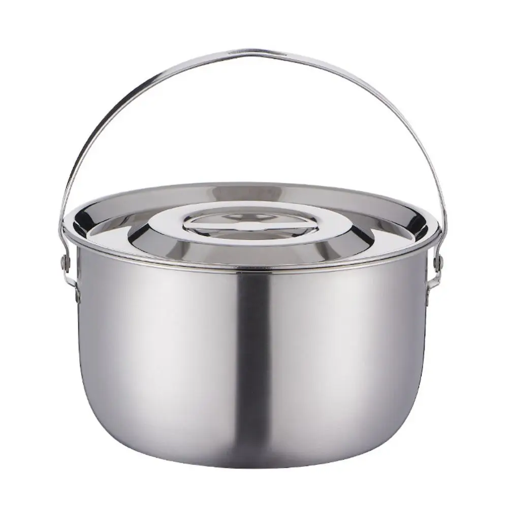 Stainless-Steel-Outdoor-Camping-Pot-17-26cm-with-Handle-and-Lid-Hanging ...