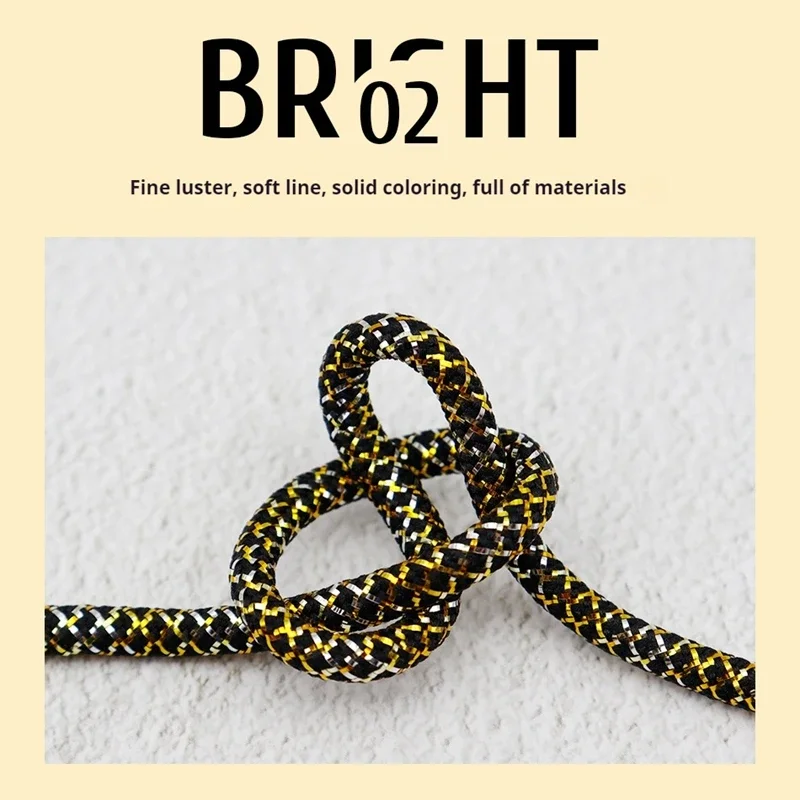 1Pair Quality Rope Shoelace Luxury Gold Silver Wire Round Shoelaces Sneakers Casual Shoe Laces Shoes Accessories 120/140/160CM