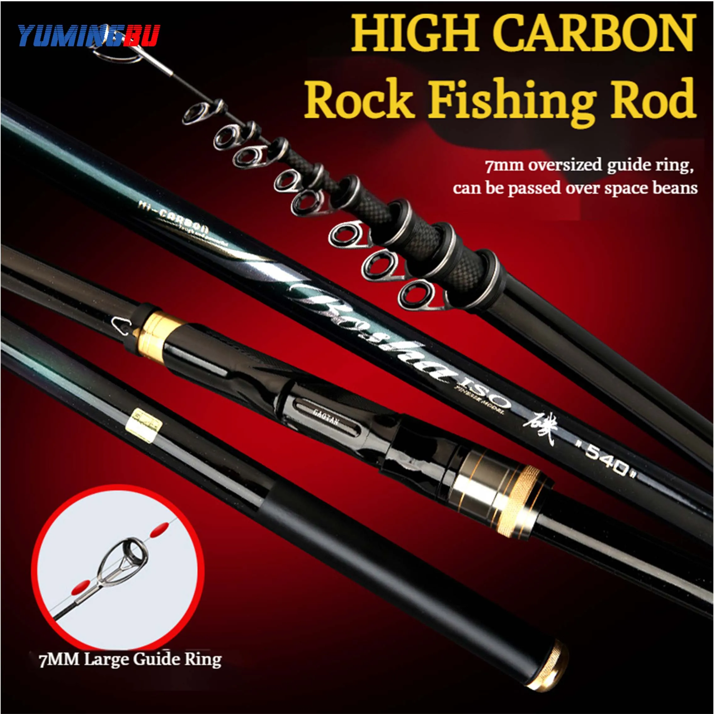 YumingBuLongSectionHighCarbonRockFishingRodforAllwaterwith