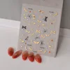 Luxury Series Dragonfly Golden Rhinestones Unique 5D Nail Stickers Back Glue Nail Sliders 3