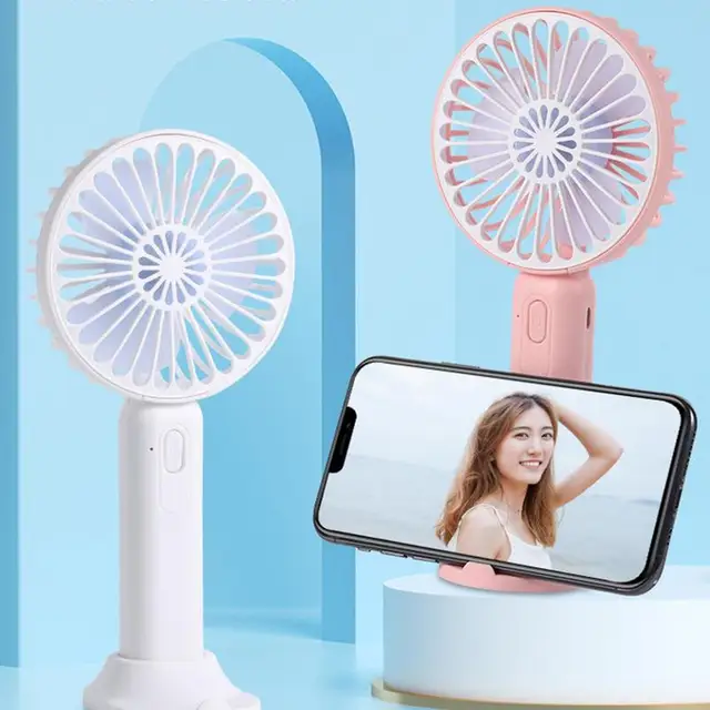 Hordozható Kézi Ventilátor 1000Mah Újratölthető Hűtés Mini Usi Rajongói Hölgy Gyermekek Zsebventilátorok Leválasztható Tartókeret - Image 2