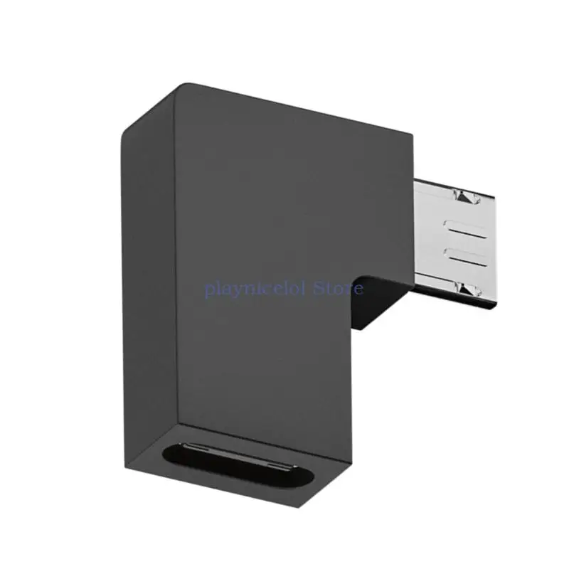 Right Angle Micro USB Male to USB-C Female Extension Adapter