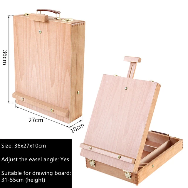 Wooden Easel for Painting Sketch Easel Drawing Table Box Oil Paint