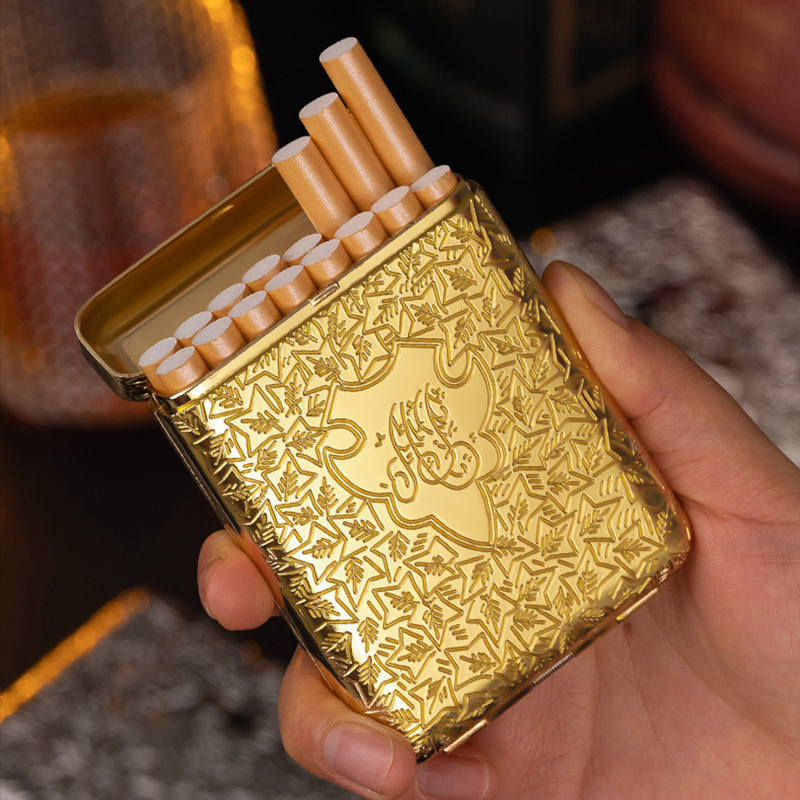 Luxury Vintage Engraved Cigarettes Storage Box Container Shelby Cigarette CasePocket Holder Men's Gift