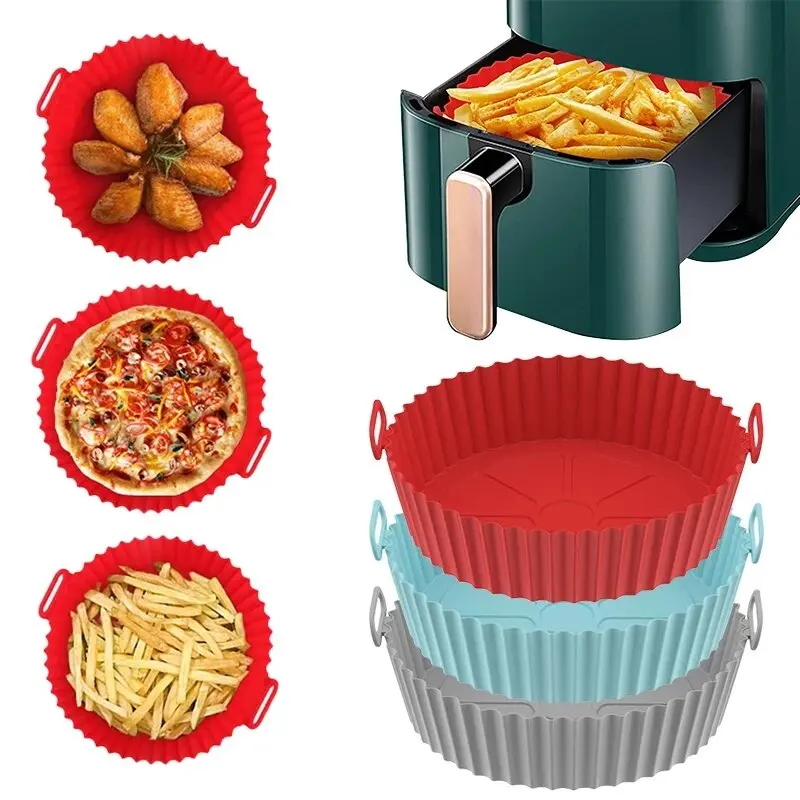 Reusable Air Fryer Silicone Baking Tray Pads Kitchen Nonstick Oven