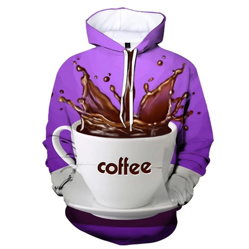 thumbnail image 1 of Sudadera con capucha con estampado 3D de taza de café para hombre, sudadera con capucha de gran tamaño con gráficos, nuevo diseño, sudadera transpirable, abrigo de manga larga, 1 of 5