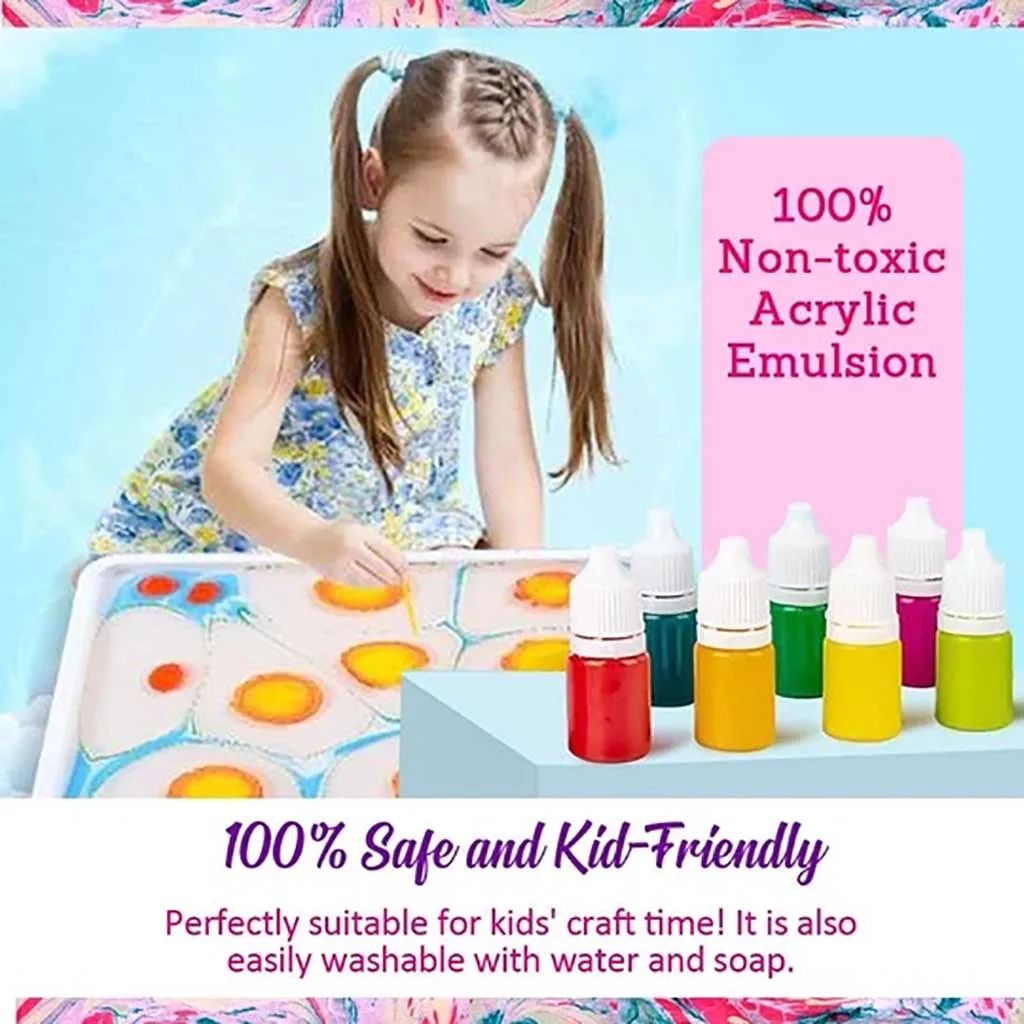 6/12 Colors Water Marbling Paint Kit For Kids Art Painting on