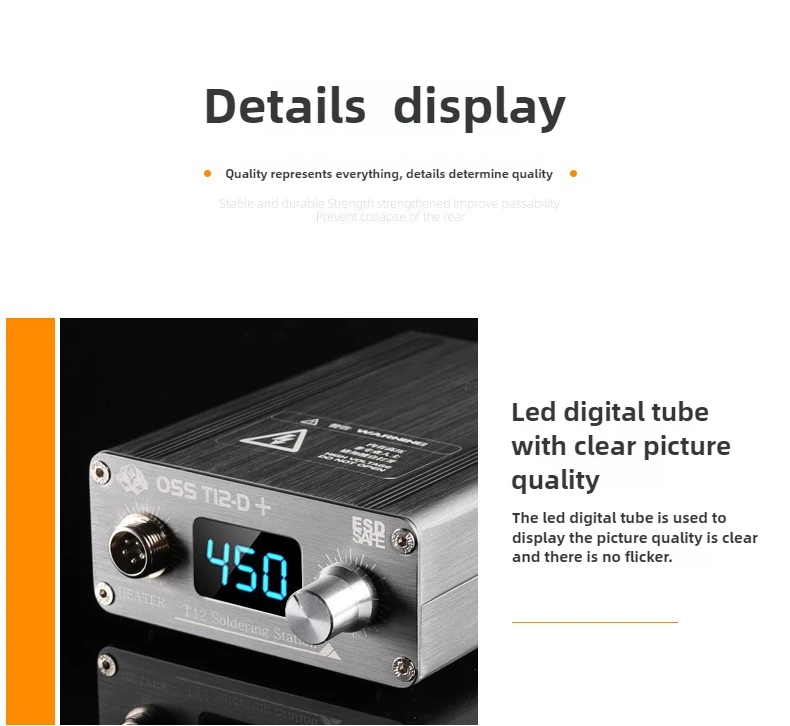 OSS T12 Soldering Station 75W Intelligent LED Digital Display Anti-Static Thermo