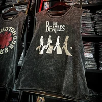 Hommes Vintage groupe de Rock américain imprimé gilet lavé sport t-shirt sans manches t-shirt hip-hop vêtements de sport débardeurs été 2025 3