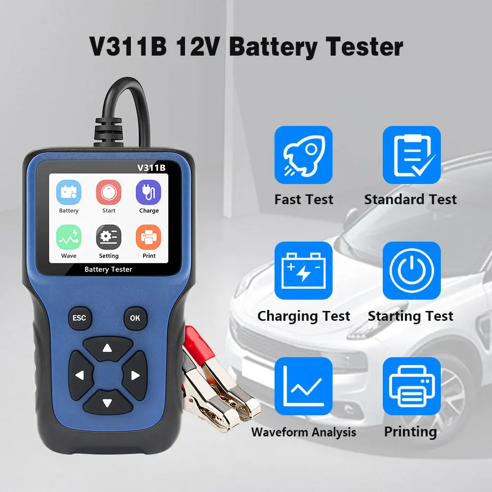 

New V311B Car Charging Cricut Load Test Analyzer Tools Automotive Auto Diagnostic Tool 12V Car Battery Charger Tester Analyzer