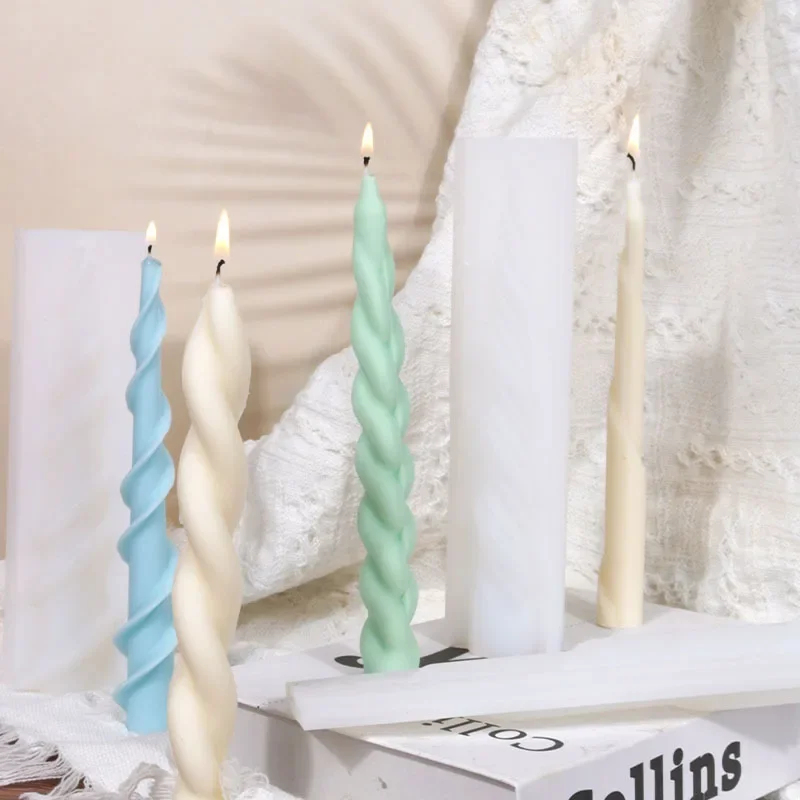 

Long Candle Silicone Open and Close Mold, Spiral Twist Shape, DIY Soap, Resin Plaster Mould, Chocolate Making Set, Home Decor