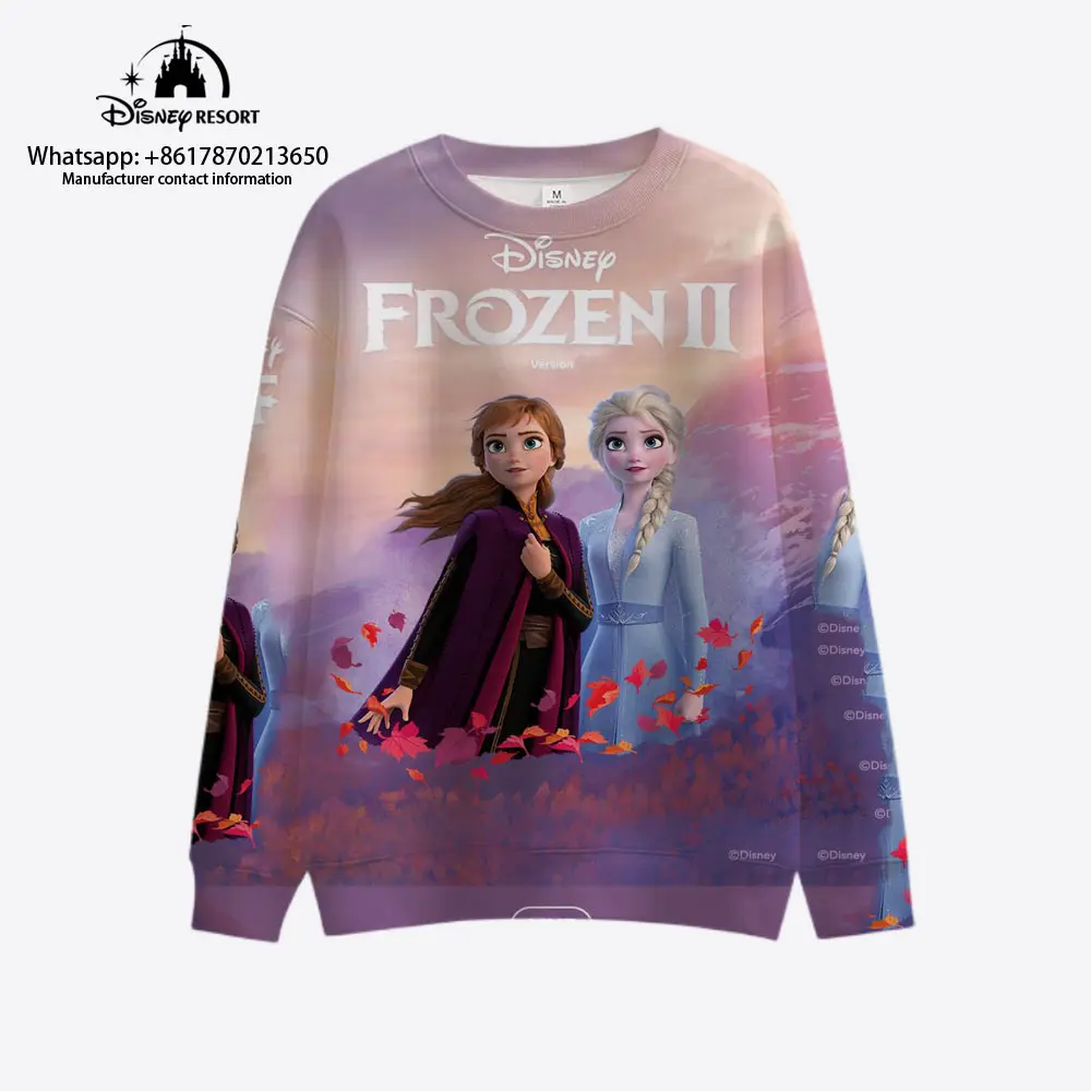 

Boys Girls Kawaii Style Frozen Queen Elsa Disney Brand Fall New Round Neck Fashion Casual Kids Women's Long Sleeve Sweatshirts