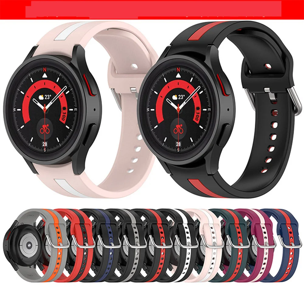 Cinturino Sportivo Regolabile Con Cinturino In Silicone Bicolore Da 20Mm Per Cinturino Intelligente Samsung Galaxy Watch5/ Watch5 Pro