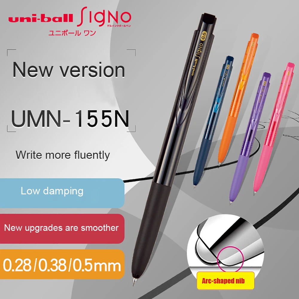 Japanese Stationery Imported UNI Cute Pen Gel Pens UMN-155N Limited Edition Low Damping 0.28/0.38/0.5mm Office Accessories