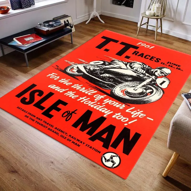 Isle of Man TT Carpets and Rug Motorcycle competition Carpet Living Room Bedroom Decorate Large Area Soft Carpet Kids Room Rug 5