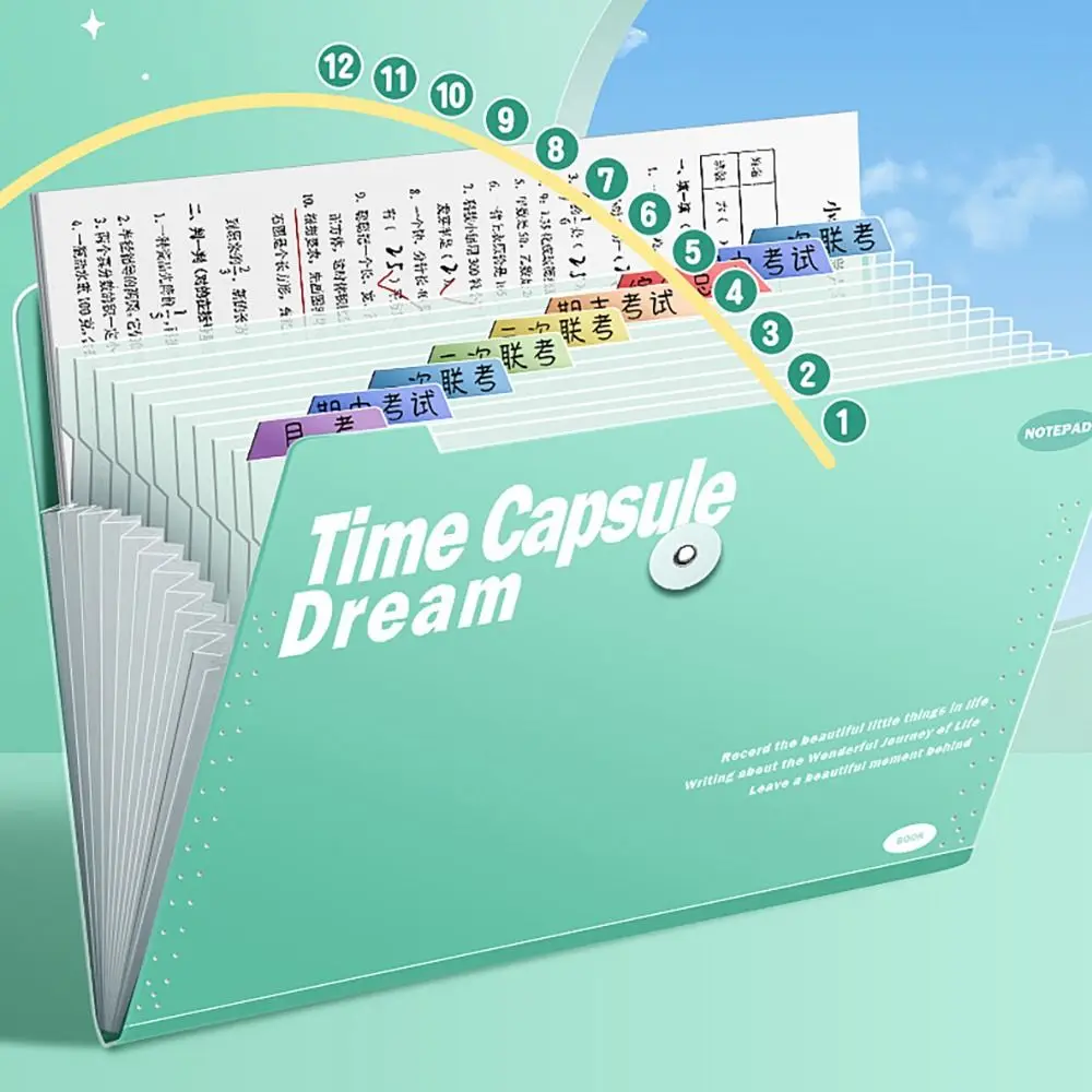 방수 A4 파일 폴더 5/8/12 포켓 분류 된 스토리지 파일 주최자 테스트 용지 스토리지 PP Organ Bag 학교 사무실